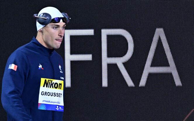 Maxime Grousset, poco antes de la final de los 50 m libres del Campeonato del Mundo de Budapest, que terminará en el tercer escalón del podio, el viernes 24 de junio.