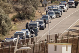 Des membres de la garde civile espagnole à la frontière entre le Maroc et l’enclave de Melilla, le 4 mars 2022.