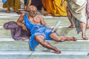 Diogène, détail de « L’Ecole d’Athènes », de Raphaël (1508-1512), fresque de la chambre de la Signature, au Vatican.