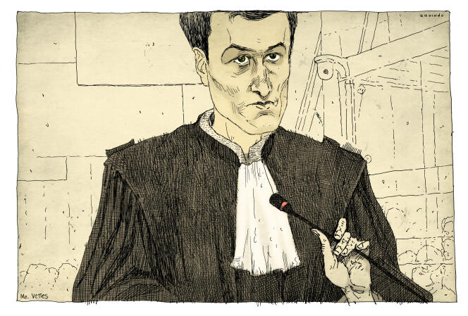 Mᵉ Martin Vettes, l’un des avocats de Salah Abdeslam, à la cour d’assises spéciale de Paris, le 24 juin 2022.

