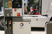A driver fills up his truck at a gas station in Lucciana (Haute-Corse), February 14, 2022.