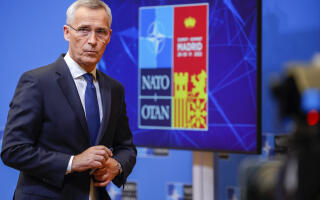 NATO Secretary General Jens Stoltenberg speaks during a media conference prior to a NATO summit in Brussels, Monday, June 27, 2022. NATO heads of state will meet for a NATO summit in Madrid beginning on Tuesday, June 28. (AP Photo/Olivier Matthys)