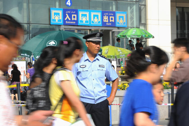 A policeman in Xinjiang in 2009.