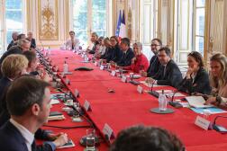 La cheffe du gouvernement, Elisabeth Borne, lors du conseil des ministres, à Matignon, à Paris, le 21 juin 2022.