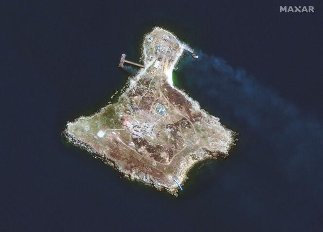 Une image satellite de l’île des Serpents, le 30 juin 2022.