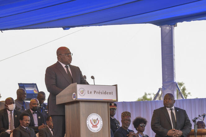 Congolese President Felix Tshisekedi in Kinshasa on June 30, 2022.