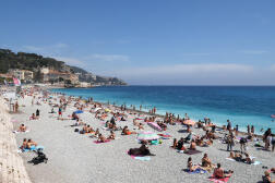 The beach in Nice, on the first weekend of June, 2022.