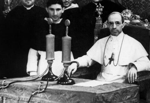 1989600 Pope Pius XII giving a peace message radio in Vatican, August 24, 1939; (add.info.: Pope Pius XII giving a peace message radio in Vatican, August 24, 1939); Spaarnestad Photo; it is possible that some works by this artist may be protected by third party rights in some territories.