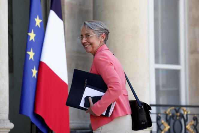 La première ministre, Elisabeth Borne, à son arrivée à l’Elysée pour le conseil des ministres, le 4 juillet 2022. 