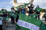 Des manifestantes demandent la légalisation de l’avortement, à San Salvador, le 28 septembre 2020. 