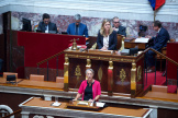 La première ministre, Elisabeth Borne, prononce son discours de politique générale à l’Assemblée nationale, à Paris, le 6 juillet 2022. 