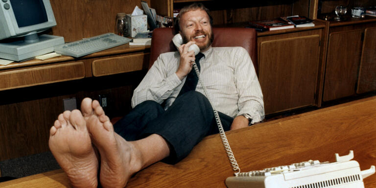 September, 1986.  Phil Knight in his office at Nike in Beaverton, Oreogn.