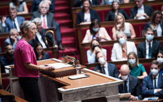 Paris, France le 6 juillet 2022 - La Premiere ministre, Elisabeth Borne, tient son discours de politique générale a l Assemblee nationale.