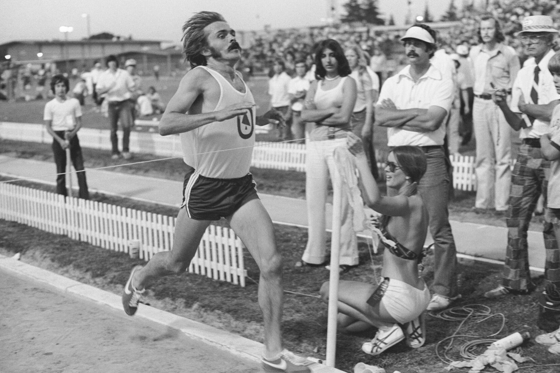 Steve Prefontaine won the 2-mile race here at the Modesto Relays in California in 1975.