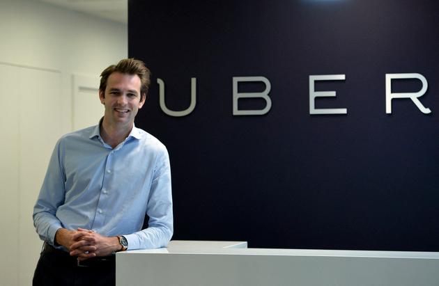 Thibaud Simphal, alors directeur général d’Uber France, au siège parisien de l’entreprise, en mai 2015.