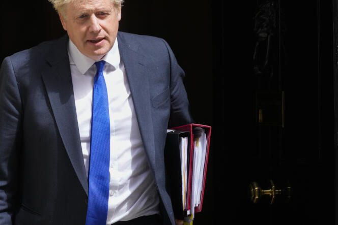 Le premier ministre britannique, Boris Johnson, a Londres, le 6 luglio 2022. 