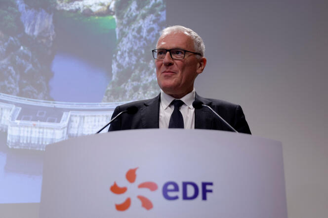 Jean-Bernard Lévy, CEO de EDF, durante la presentación anual de los resultados de 2021 de la empresa, el 18 de febrero de 2022, en París. 