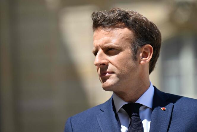 Emmanuel Macron au Palais de l’Elysée, le 1er juillet 2022.  