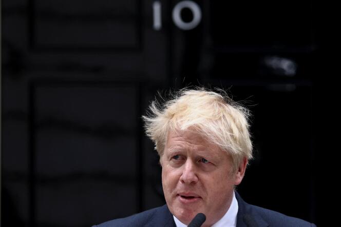 Boris Johnson in front of 10 Downing Street, London, July 7, 2022
