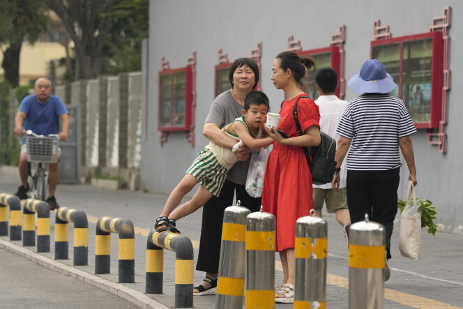 À Pékin, le 22 août 2021. La Chine autorise désormais les couples à avoir légalement un troisième enfant, alors qu’elle cherche à repousser une crise démographique qui pourrait menacer ses espoirs de prospérité accrue et d’influence mondiale.