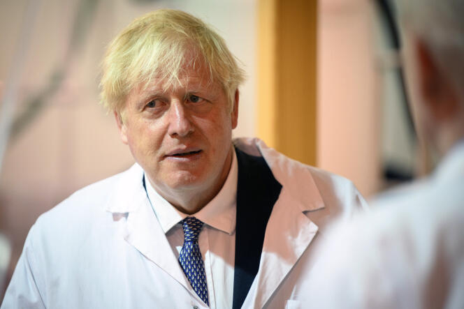 Boris Johnson visited the Francis-Crick Institute in London, Monday July 11, 2022. 