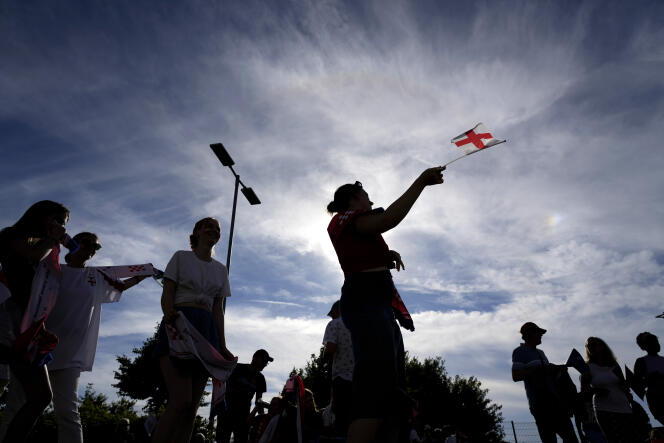 Supporters before the England-Norway match on July 11 in Brighton, southern England