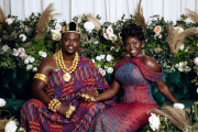 A married couple photographed by the Ghanaian studio Focus and Blur.