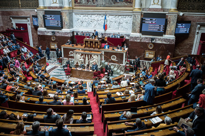 MPs debate at the Assemblée Nationale on July 12, 2022.