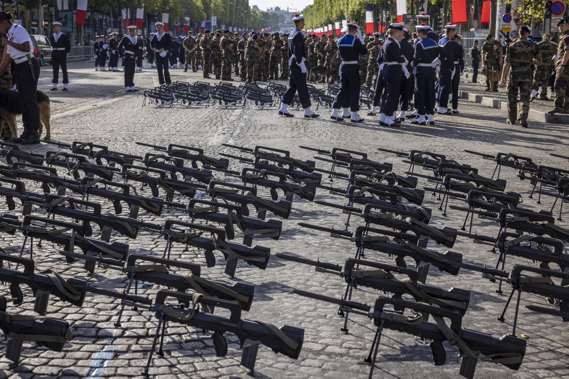 The July 14 parade on the Champs-Elysées in Paris, Thursday, July 14, 2022.