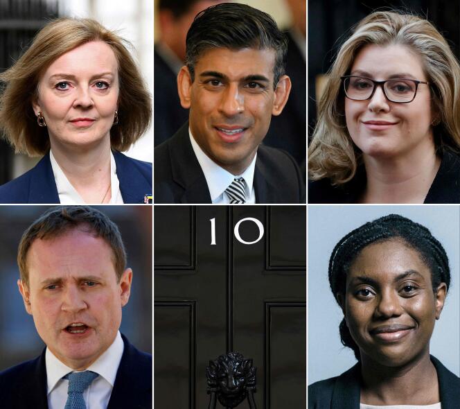 Top: Foreign Secretary Liz Truss, former chancellor Rishi Sunak, Minister of State for Trade Policy Penny Mordaunt.
Bottom: Conservative politician Tom Tugendhat and Conservative MP for Saffron Walden Kemi Badenoch.