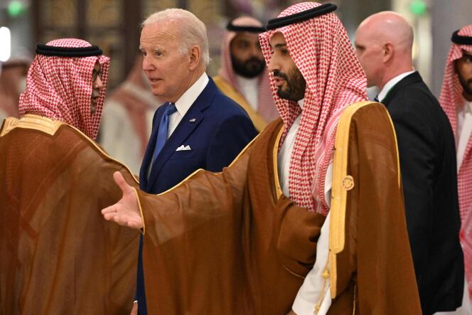 Joe Biden and Saudi Crown Prince Mohammed bin Salman at the Security and Development Summit in Jeddah, Saudi Arabia, July 16, 2022. 