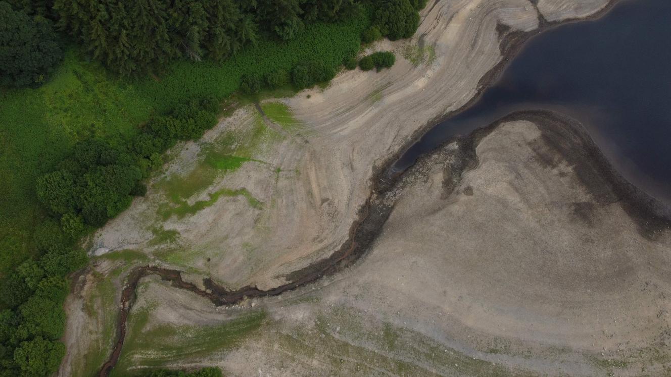 Scammonton Reservoir in Nordengland am 17. Juli.