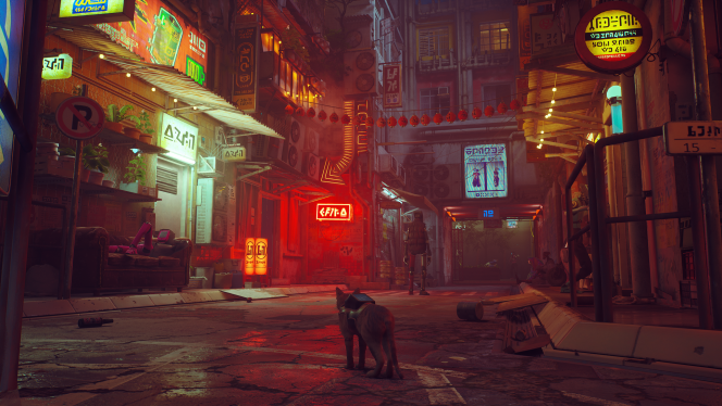« Stray » : vous incarnez un chat roux perdu dans une ville cyberpunk.