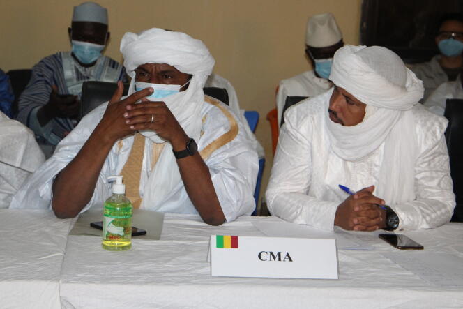 Des représentants de la Coordination des mouvements de l’Azawad (CMA), à Kidal, en février 2021.