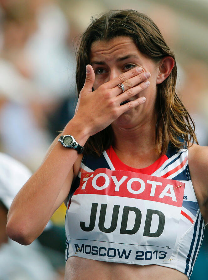 British athlete Jessica Judd at the 2013 World Athletics Championships in Moscow.