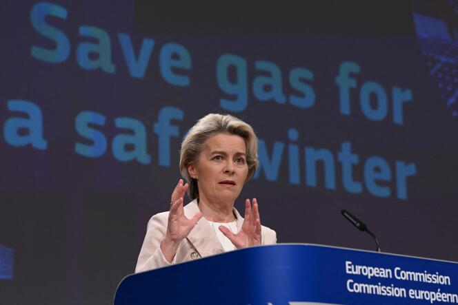 Ursula von der Leyen, President of the European Commission, on July 20 2022 in Brussels.  