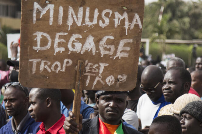 Manifestación contra Minusma, la misión de la ONU en Malí, en Bamako, en enero de 2020.