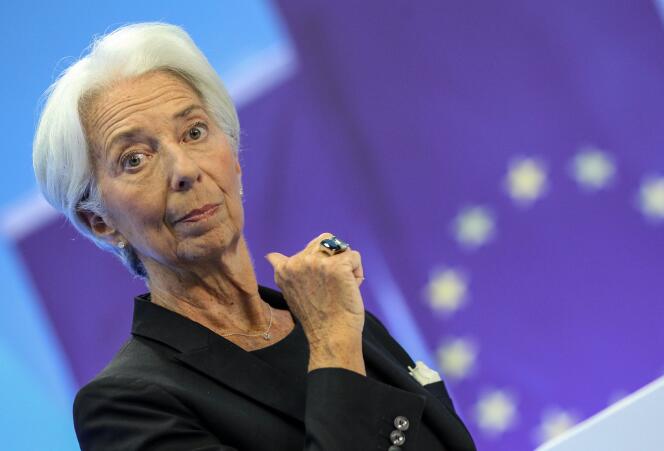 La presidente della Banca centrale europea Christine Lagarde in una conferenza stampa a Francoforte il 21 luglio 2022.