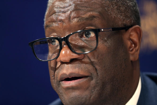 Le docteur Denis Mukwege lors d’une conférence de presse à Tokyo, en octobre 2019.