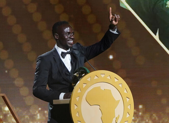 Senegalese footballer Sadio Mané at the CAF Awards ceremony in Rabat on July 21, 2022.