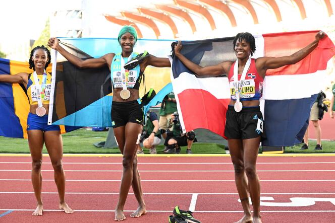 In Eugene, a sprint podium without the presence of at least one American or Jamaican athlete is a rarity.  Bahamian Shauna Miller-Uibo is the world champion in the 400m. 