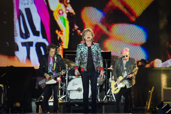 The Rolling Stones during their concert at the Longchamp racecourse, in Paris, on July 23, 2022.
