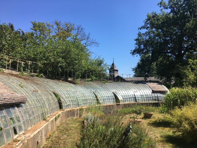Old greenhouses in the gardens of the Ussay estate in Saint-Laurent-du-Motte (Maine-et-Loire).