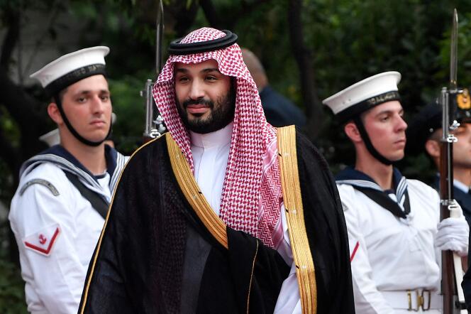 Le prince saoudien Mohammed ben Salman, le 26 juillet à Athènes, en marge d’un entretien avec le premier ministre grec.