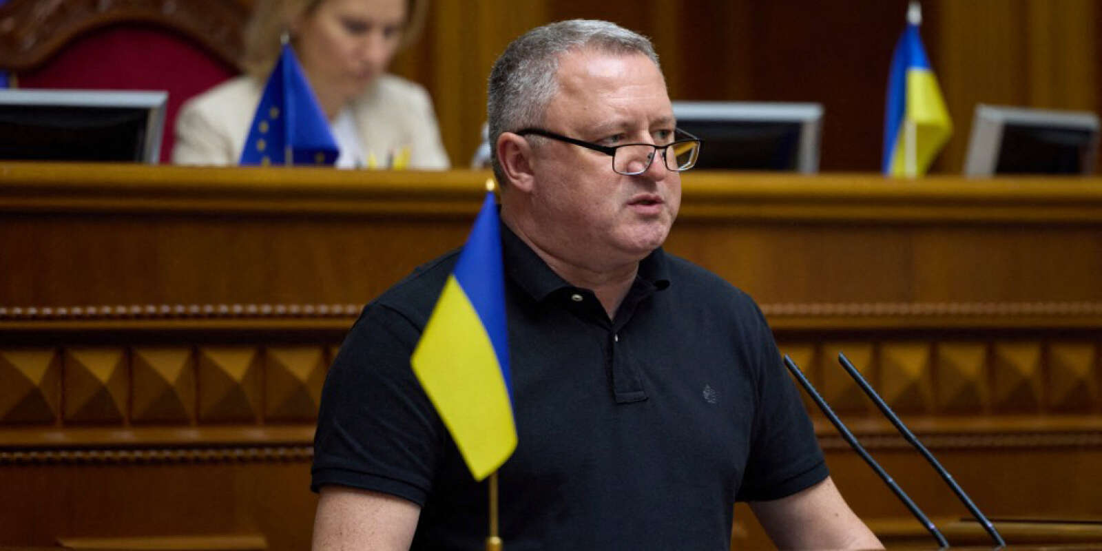 Le nouveau procureur général ukrainien, Andriy Kostin, au Parlement, à Kiev, le 27 juillet 2022. 