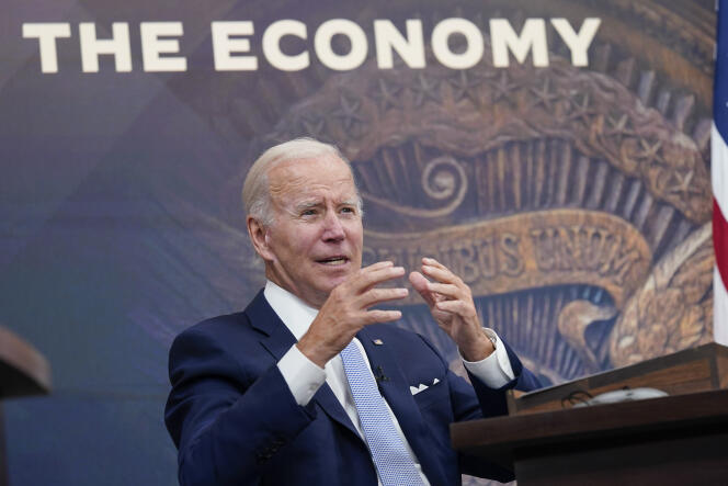 American President Joe Biden during a speech on the country's economy in Washington D.C. on July 28, 2022.