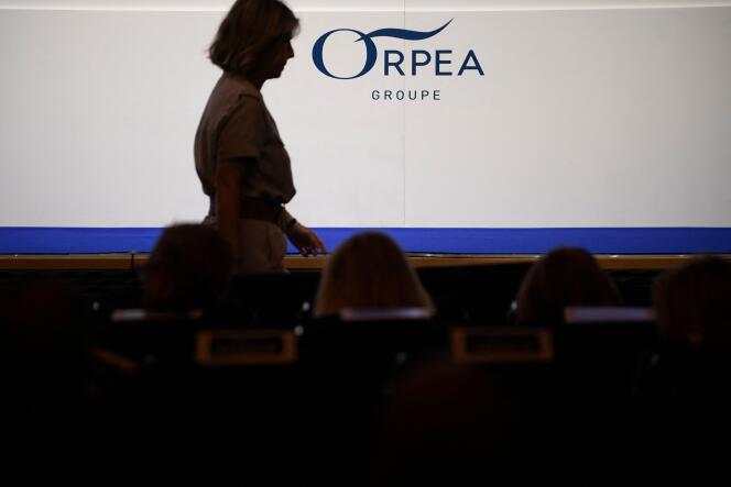 Lors d’une assemblée générale de l’opérateur de maisons de retraite Orpea, à Paris, le 28 juillet 2022.
