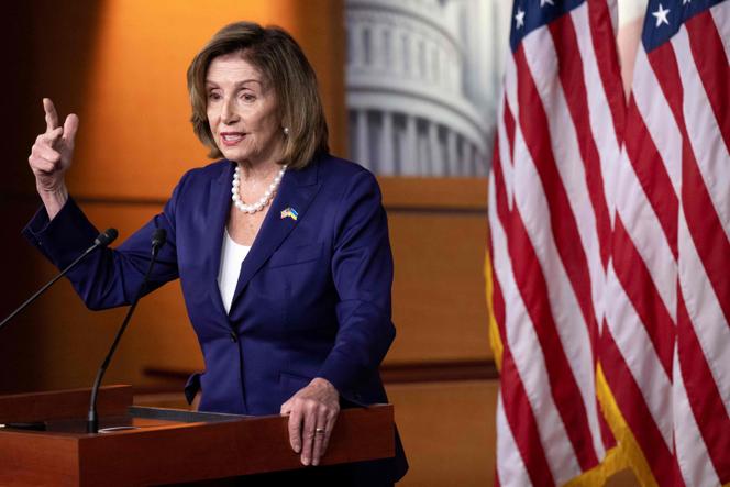 Nancy Pelosi au cours d’une conférence de presse à Washington, le 29 juillet 2022.