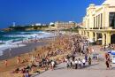 Seafront Promenade on Grand Plage Beach with Casino in Biarritz, Pyrenees-Atlantiques