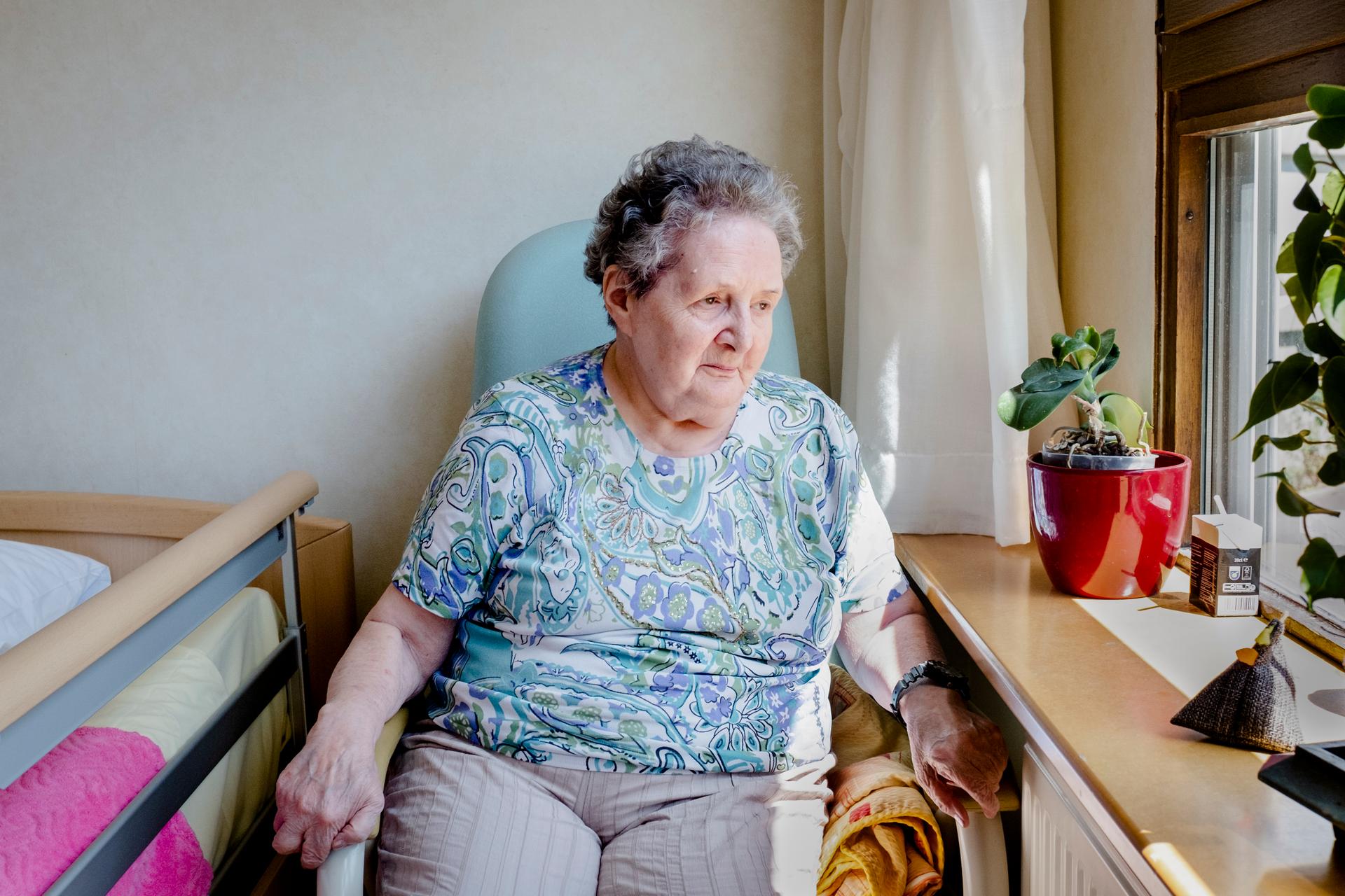 Agnès Weiss, 88 ans, résidente depuis sept ans au pôle de gériatrie du GHR de Mulhouse, le 18 juillet 2022.